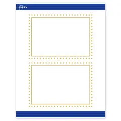 Avery Printable Rectangle Invitation Cards, Gold Border with Gold Dots, 5" x 7", Matte White Rectangle Invitation Cards, Laser/Inkjet, 20ct, Great for Invitation Cards