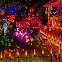 27.8Ft Fall Halloween Lights Orange Flickering String Lights