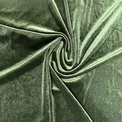 1 Yard Stretch Velvet Solid Polyester Spandex Fabric For Dancewear Costumes Leggings 60&rdquo; Width Olive
