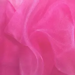 1 Yard Fuchsia Sparkle Sheer Organza Fabric 60" Wide