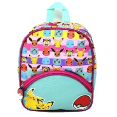 Pokemon Mini Backpack 11" with Glitter Trimming and Small Front Pocket