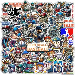 Pack 50 PCS Baseball Stickers Print Outdoors Theme Waterproof Vinyl Decals for Boys Teens Adults Sports Lovers Labels Decor Skateboard Water Bottles Bumper Helmet Laptop
