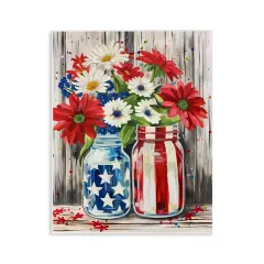Stupell Industries Patriotic Flower Jars Wall Plaque By Arlington Prints