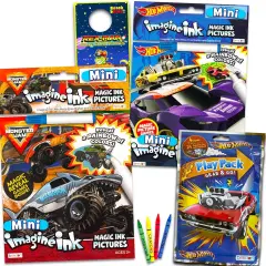 Monster Jam and Hot Wheels Magic Ink Coloring Book Set