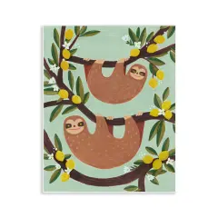 Stupell Industries Sloths on Lemon Tree Branches Wall Plaque Art Design by Irene Chan