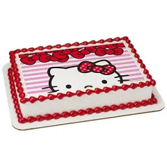 Hello Kitty PhotoCake&reg; Edible Cake Topper Icing Image for 1/4 Sheet cake or larger