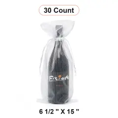 Elegant Brushed Organza Wine Bag 6 1/2" x 15"