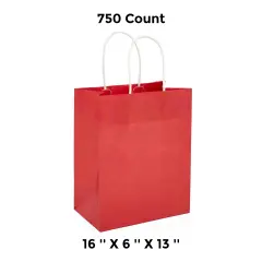 Elegant Glossy Bags 16'' x 6'' x 13'' Versatile Red