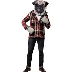 Pug Dog Costume Kit Poly Foam Mask Mitts