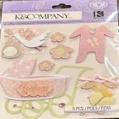 K & Company Baby Girl Dimensional Stickers