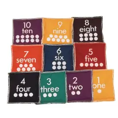 Number Beanbags, 5&rdquo; Square (Set of 10)
