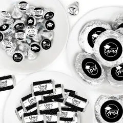 Big Dot of Happiness 2025 Black and White Graduation Party Candy Favor Sticker Kit - 304 Pieces