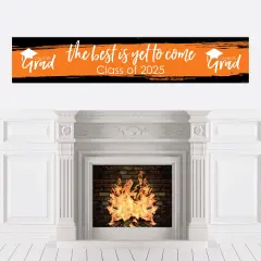 Big Dot of Happiness Orange 2025 Graduation Party Decorations Party Banner
