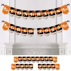 Big Dot of Happiness Orange Graduation Bunting Banner - Party Decorations - Congrats Grad 2025