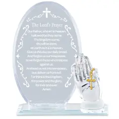 Collections Etc The Lord's Prayer Glass Tabletop Decoration