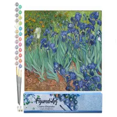 Figured'Art Paint by Numbers for Adults Van Gogh Iris 16"x20" - Craft Art Painting DIY Kit Rolled Canvas without frame