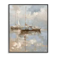 Stupell Industries Race Day Sailboats Framed Giclee Wall Art Design by Petal Prints Design