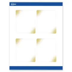 Avery Printable Rectangle Labels with Sure Feed Technology, Pre-Printed Gold Blush Pattern, Matte White, 4" x 3-1/3", Laser & Inkjet Compatible, 40 Total, Great for Branding, Marketing, and Events