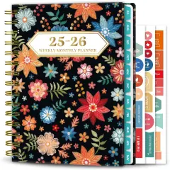 2025-2026 Planner, 12-Month Daily Weekly Monthly Planner from JUL.2025 to JUN.2026, 8.4" X 6", Spiral Notebook with Stickers, Elastic Closure, Inner Pocket for Office School Supplies