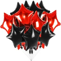 18 Inch Star Shaped Foil Helium Balloons(Black and Red)