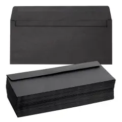 100 Pack #10 Black Envelopes with Square Flap for Mailing Letters, Invitations (9.5 x 4.13 x 0.01 inches)