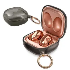 Insten Case For Samsung Galaxy Buds Pro Case (2021) / Galaxy Buds Live Case (2020) Soft TPU Protective Cover with Keychain, Support Wireless Charging, Clear Black