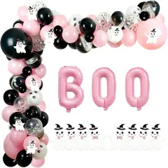 122Pcs Pink Black Balloons Decorations(Pink, Black)