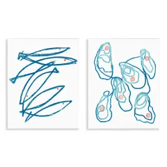 Stupell Industries Minimal Fish & Oysters 2pc Wall Plaque Set, design by Lil' Rue
