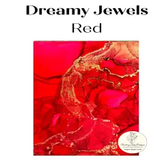 Dreamy Jewels (Red)by Tanglewood Sue- Decoupage and Mixed Media Art Paper (medium)