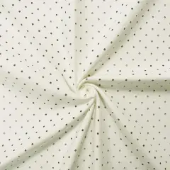 Ivory Cotton Laser Cut Dots Twill Woven Fabric By the Yard