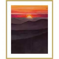 Layered Sunset II by Grace Popp Wood Framed Wall Art Print