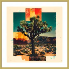 Bold Joshua Tree by Walker Noble Wood Framed Wall Art Print