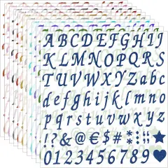 800 Pieces 10 Sheets Glitter Alphabet Letter Stickers