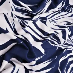 1 Yard Navy DTY Tropical Print Stretch Knit Fabric 58/60 Inch Wide