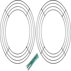 Pack of 2 Wire Wreath Frame (10 Inch) &ndash; Round Metal Wreath Form for Crafts & Floral Decorations on Weddings Christmas Home Party Celebrations, Dark Green
