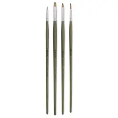 Escoda Modernista Tadami Synthetic Mongoose Brushes - Series 8956 Assorted, Long Handle, Set of 4
