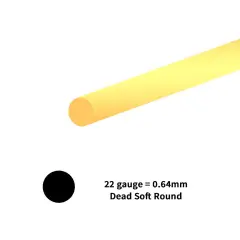 JewelrySupply 14K Yellow Gold Round Wire - 22 Gauge Soft - Professional Jewelry Making Wire