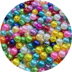 300pcs Pearl Beads 8mm Round Pearl Beads with Hole for DIY Bracelet Necklace Jewelry Making Supplies Handmade Craft(Mix Colors)