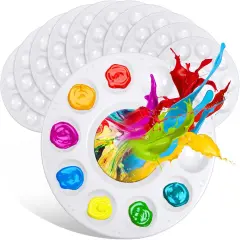 Acrylic Paint Palette Trays 10Pcs Plastic Pallets for Kid, Adult, Student Oil Watercolor Craft DIY Art Painting