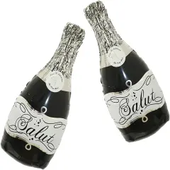Black Champagne Bottle Balloons Salut Foil Aluminum Balloon Birthday Party Supplies Baby Shower Wedding Engagement Party Decorations