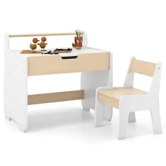 3-in-1 Design Multi-Functional Kids Table and Chair Set Suitable for Learning or Playing