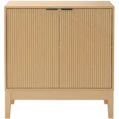 Best Choice Products 2-Door Reeded Storage Cabinet w/ Soft-Close Doors, Multipurpose Accent Furniture Natural
