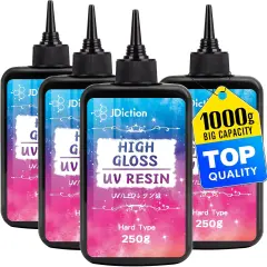 JDiction UV Resin, 300g High Gloss UV Resin Clear Solar Cure Sunlight Activated Glue Hard UV Resin Kit for Jewelry Making, Casting and Coating, DIY Crafts, Resin Art Supplies