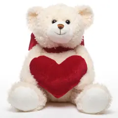 Bearington Holden Heart The Valentine's Day Plush, 16 Inch Teddy Bear Stuffed Animal, For Ages 3-14 Red
