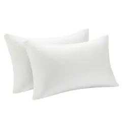 White Shredded Memory Foam Pillows in Queen Size with Wicker Fiber Pillowcases