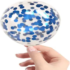 Blue Confetti Balloons, 40 Pcs 5 Inch Clear Balloons with Confetti Inside for Birthday Party Graduation Engagement Cake Topper Decor Bridal Shower Baby Shower Decoration Supplies