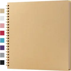 DIY Scrapbook Album 40 Pages Hardcover Kraft Paper Scrap Book Photo Albums Memory Book for Wedding and Anniversary Family