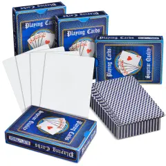 224 Pack Blank Custom Cards for DIY Game Cards, Checkered Diamond Backing (4 Decks, 3 x 4 In) White