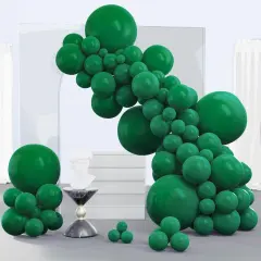 Hunter Green Balloons, 140 pcs Dark Green Balloons Different Sizes Pack of 18 Inch 12 Inch 10 Inch 5 Inch Deep Green Balloons for Balloon Garland Balloon Arch as Party Decorations, Green-Y56