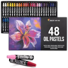 Oil Pastels for Artists (Set of 48) - pastel oil pastels for kids - High-Pigment Water-Resistant Oil Pastel Colors - Soft Texture, No Residue - Art Supplies for Artists